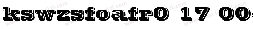 kswzsfoafr0 17 00字体转换